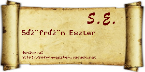 Sáfrán Eszter névjegykártya